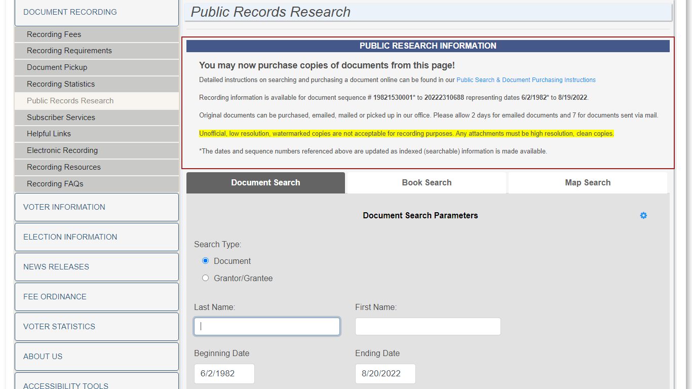Public Records Research - Pima County